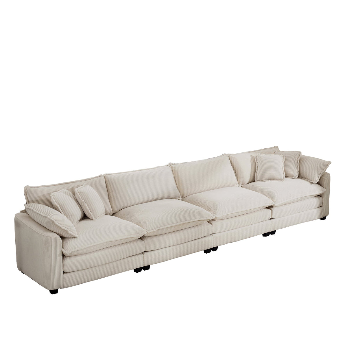 Modern Upholstered 4 Seater Fabric Sofa