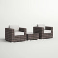 Fully Assembled 2-Person Rattan Wicker Seating Set with Cushions
