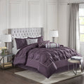 7 Piece Tufted Comforter Set - Plum - King