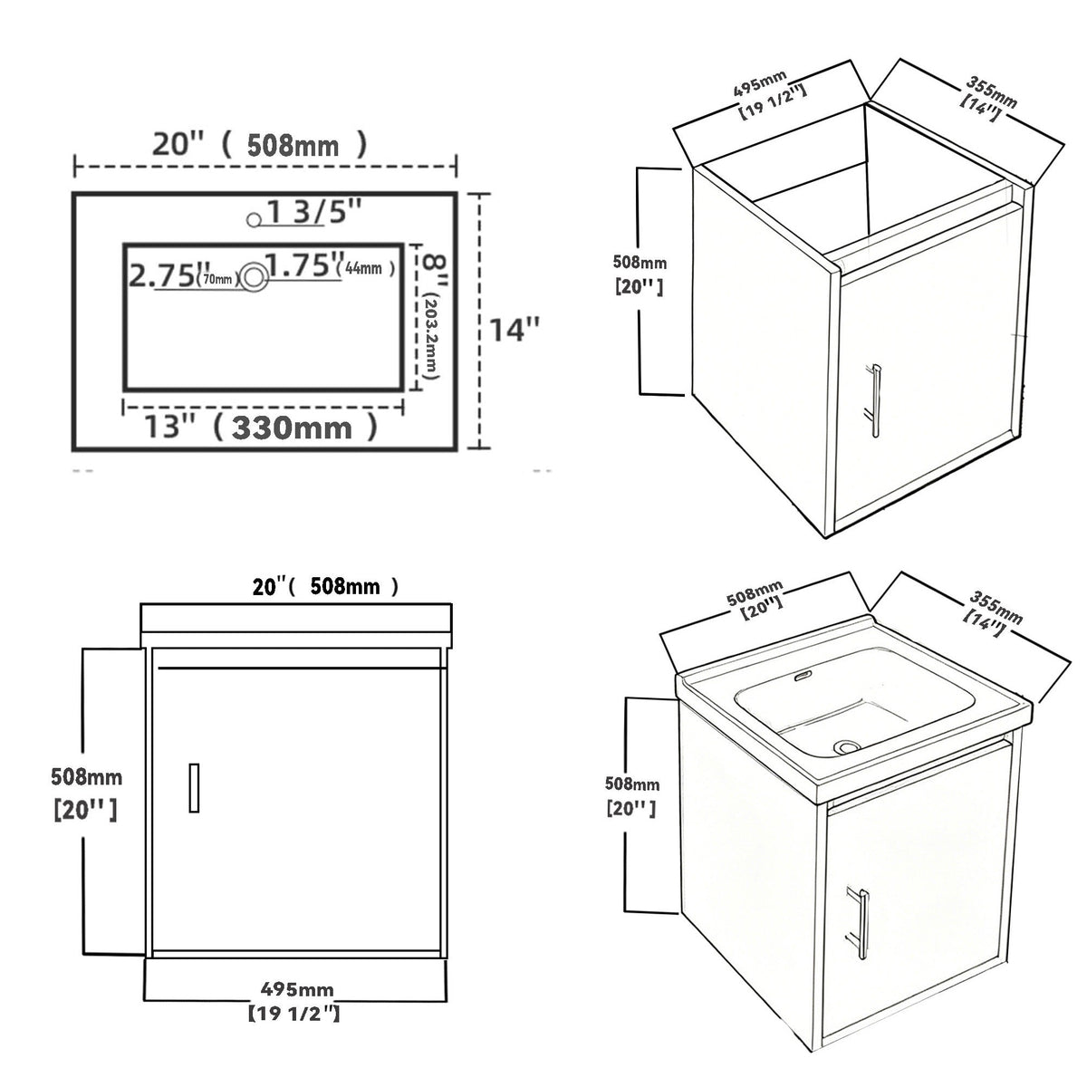 20" Floating Bathroom Vanity