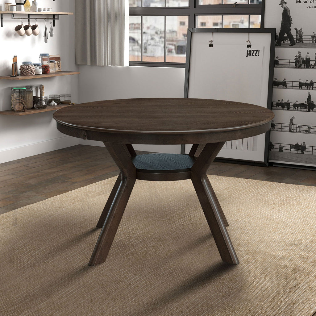 Modern 47.24'' Round Rubber Wood Dining Table