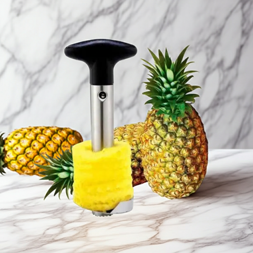 Stainless Steel Pineapple Corer & Slicer – Twist-and-Slice, 201-Grade Blade