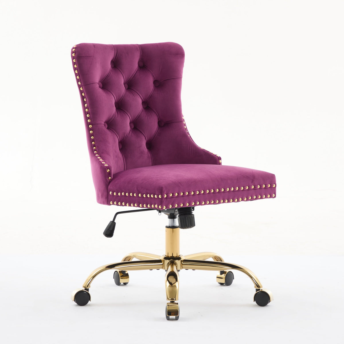 A&A Furniture Modern Velvet Upholstered Office Chair - Purple