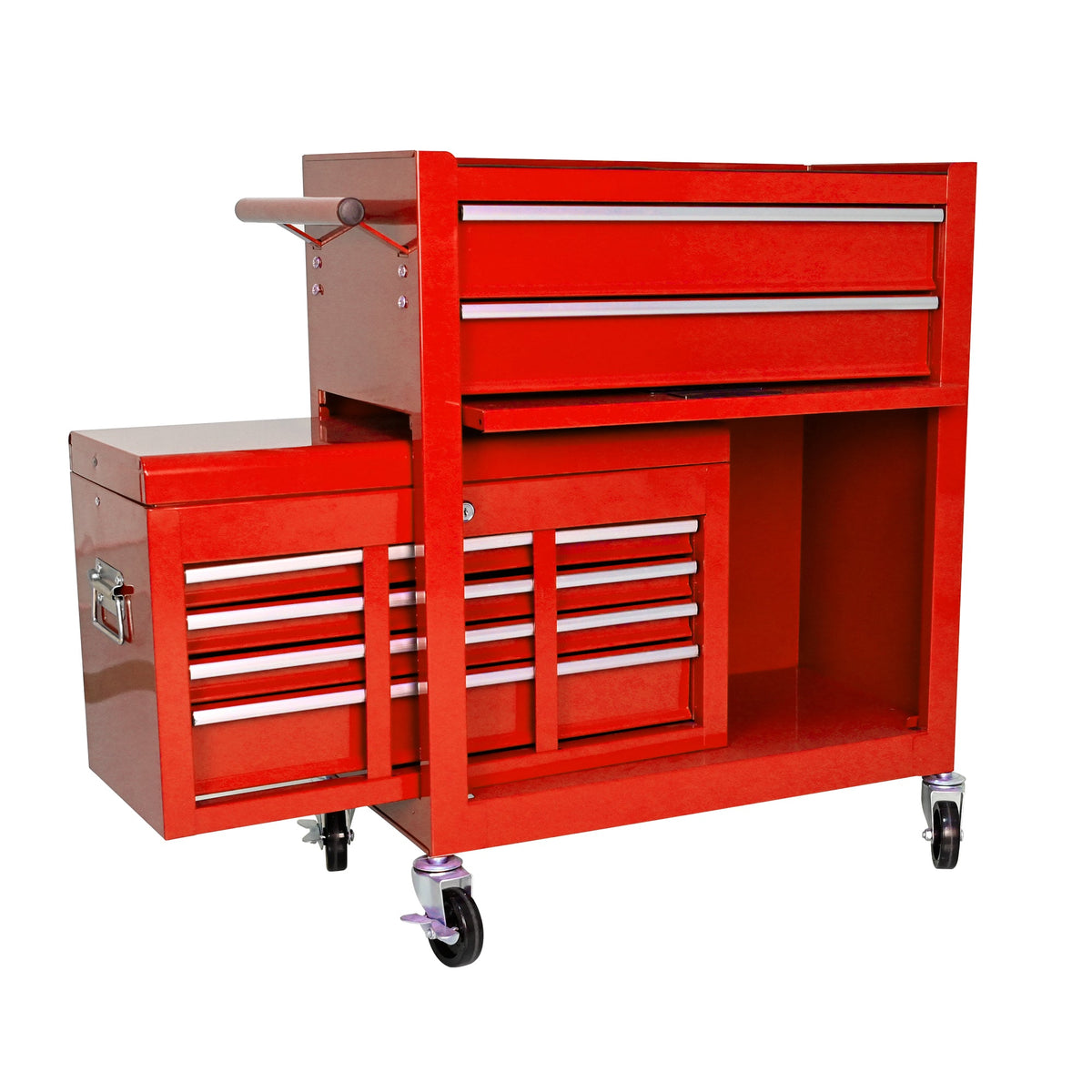 High Capacity Rolling Tool Chest with Wheels and Drawers, 8-Drawer Tool Storage Cabinet - Red