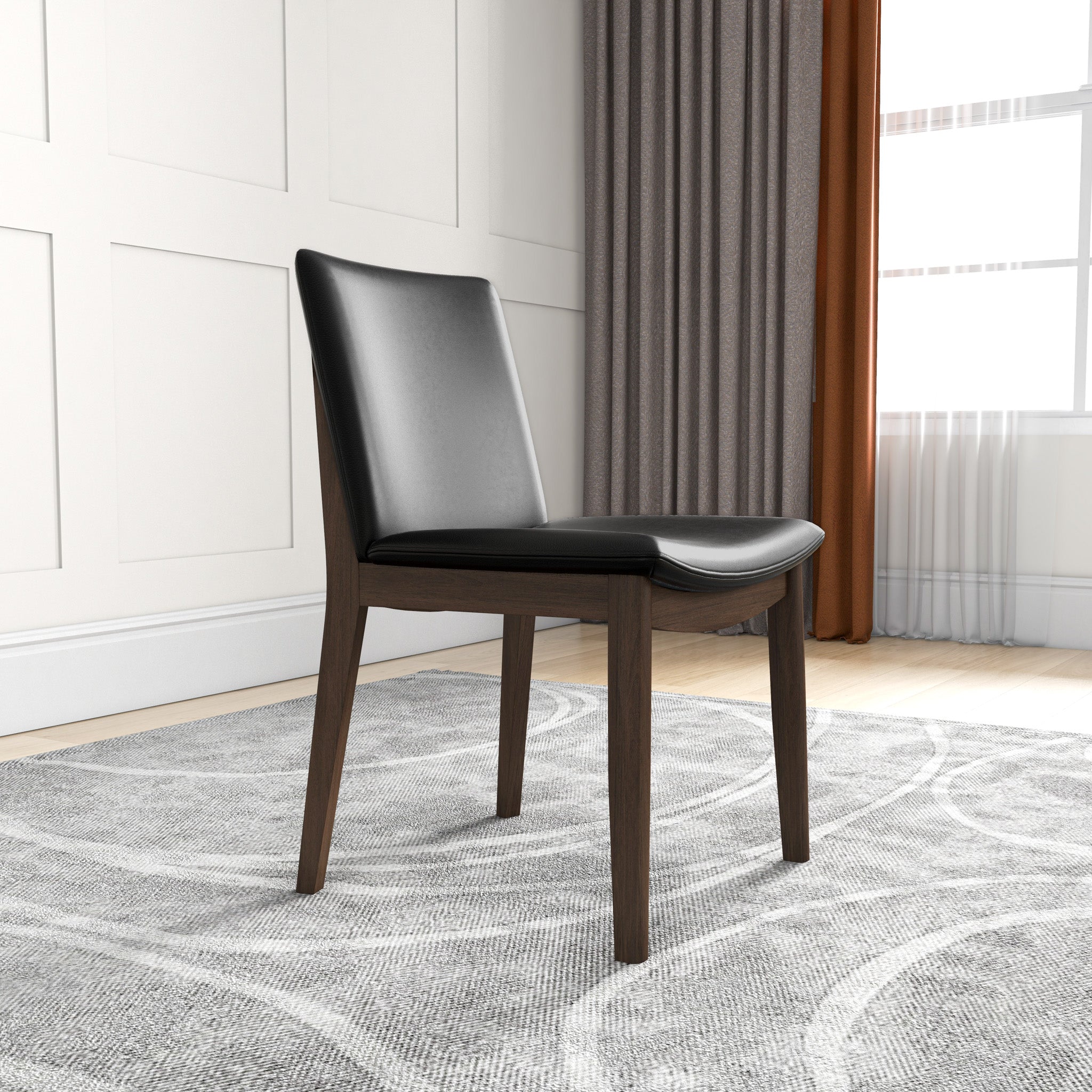 Laura Mid-Century Modern Solid Wood Dining Chair Set of 2