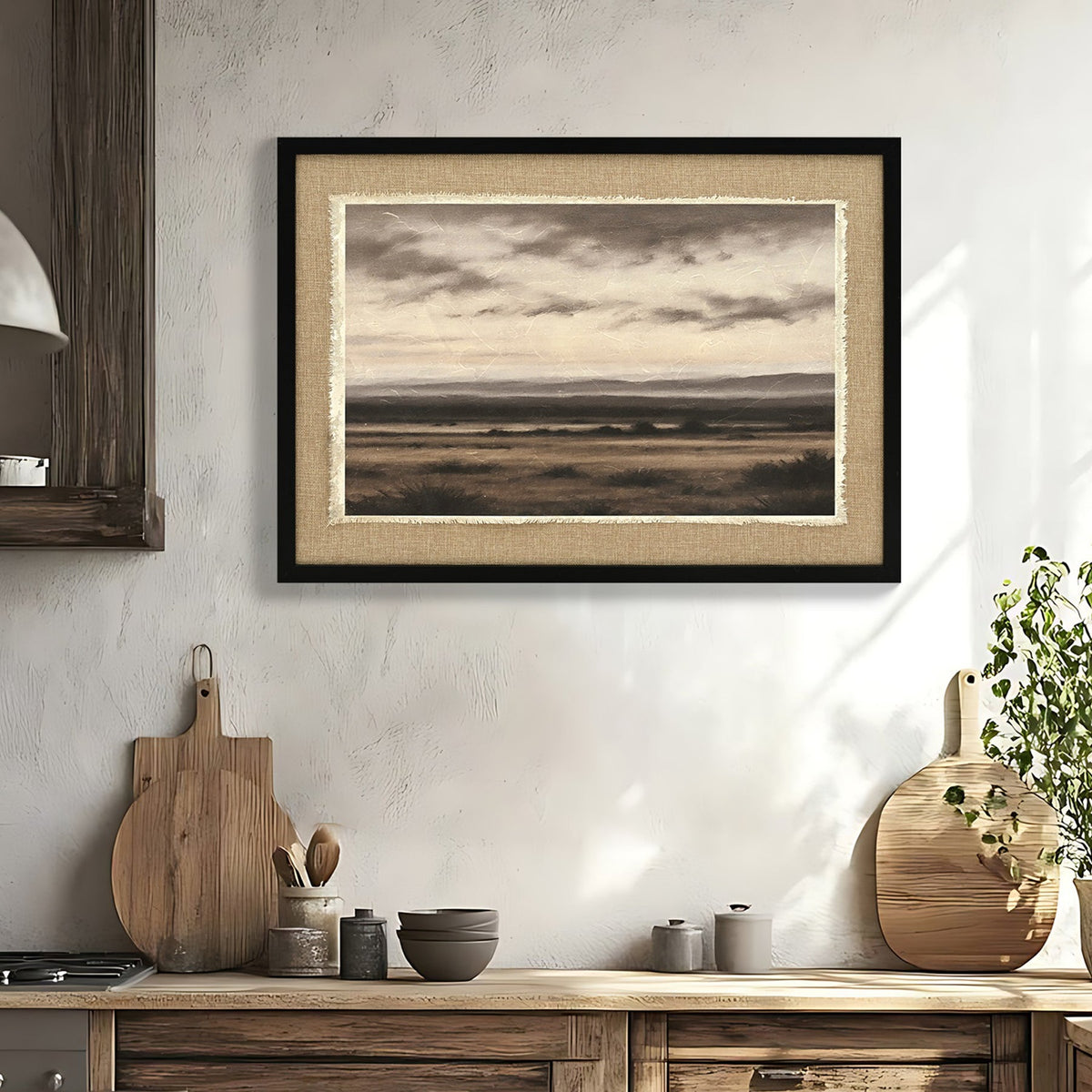 Vintage Landscape Large Framed Wall Art