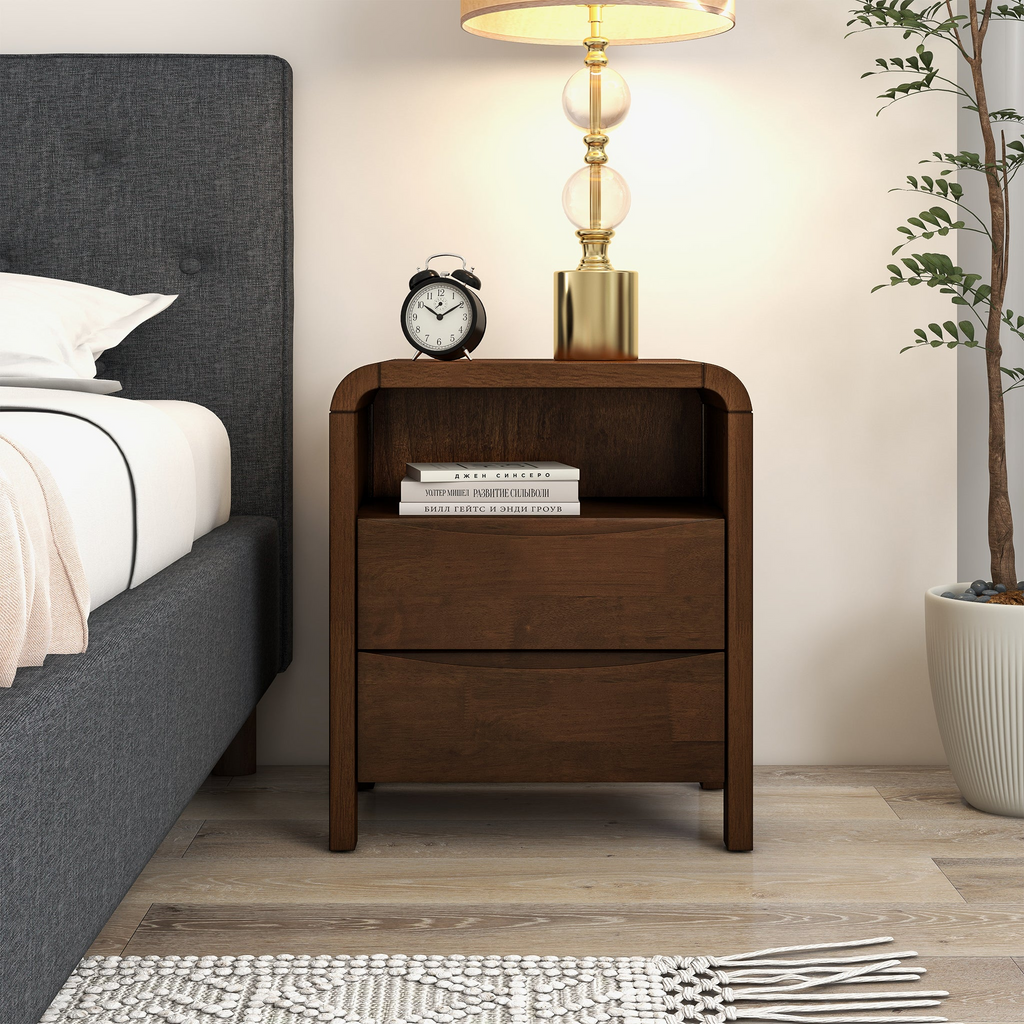Lionel Mid Century Modern Solid Wood Nightstand
