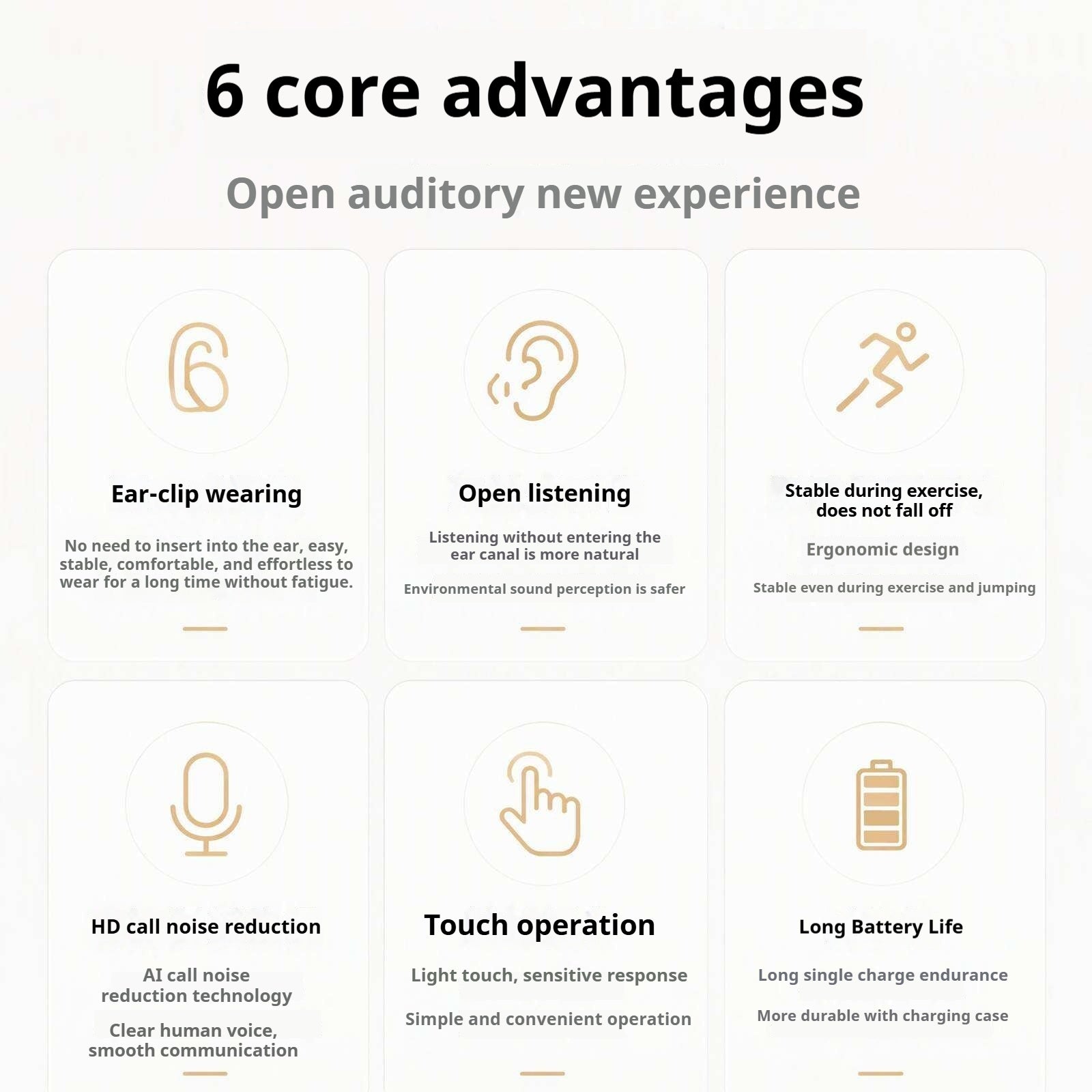 KP-124 Best-selling Wireless Bluetooth Ear-clip Headphones Open-ear Design Long Battery Life High Sound Quality In Stock Now