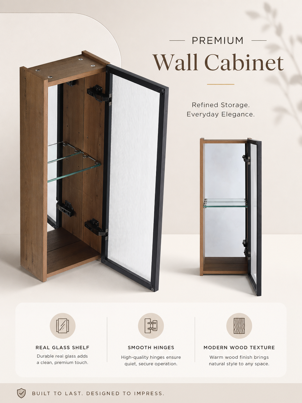 10" Bathroom Wall Mirror Cabinet with Acrylic Door