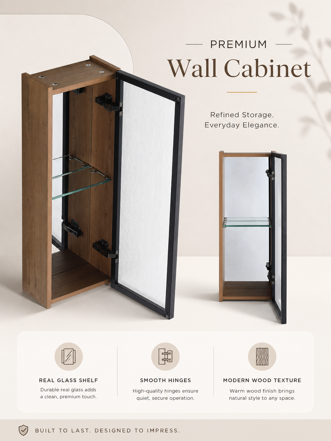 10" Bathroom Wall Mirror Cabinet with Acrylic Door