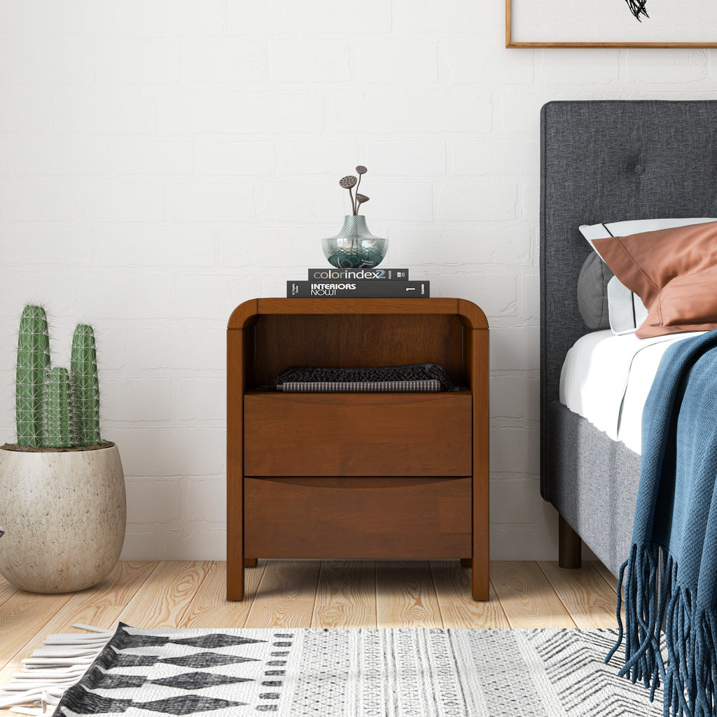 Lionel Mid Century Modern Solid Wood Nightstand