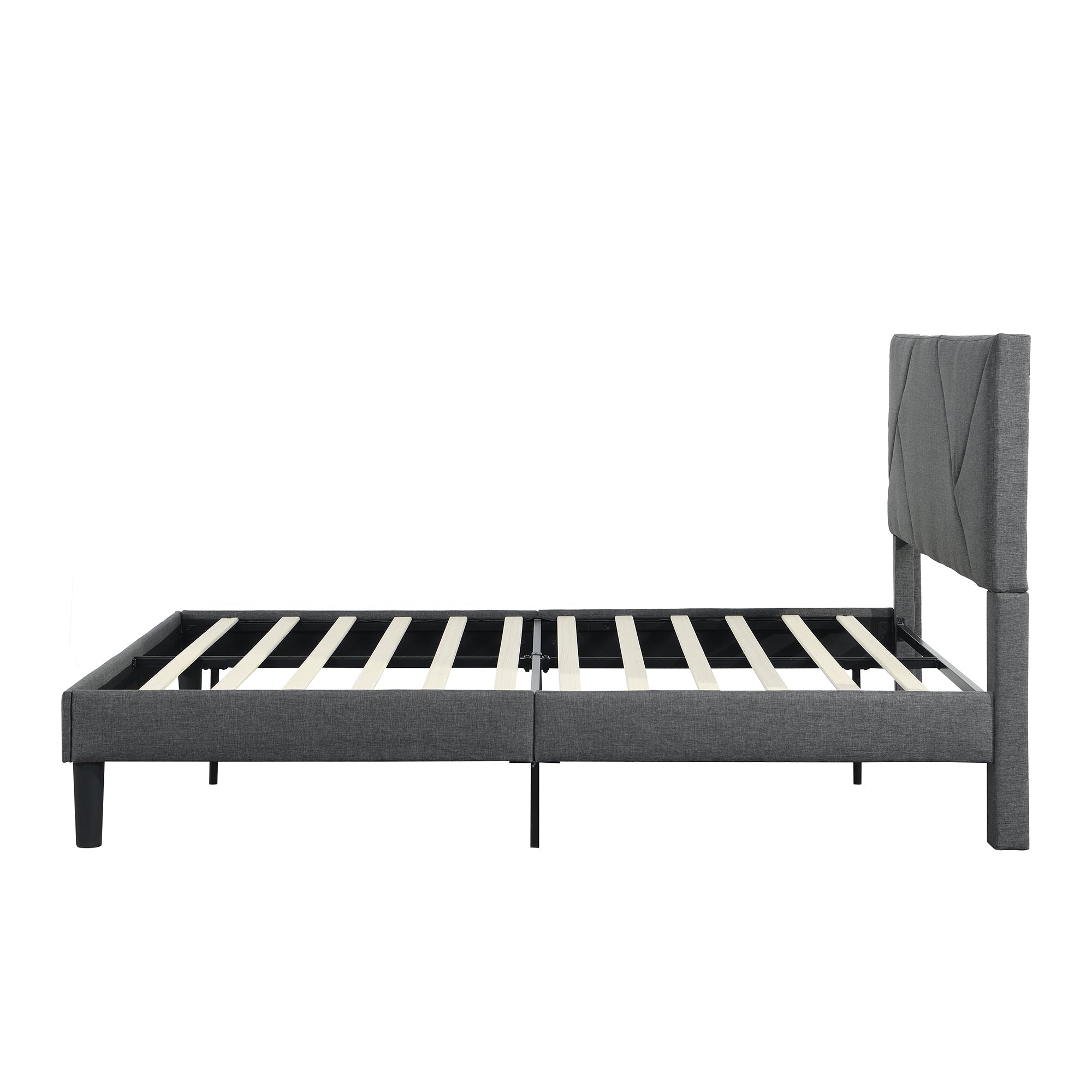Full Size Upholstered Platform Bed Frame with Headboard
