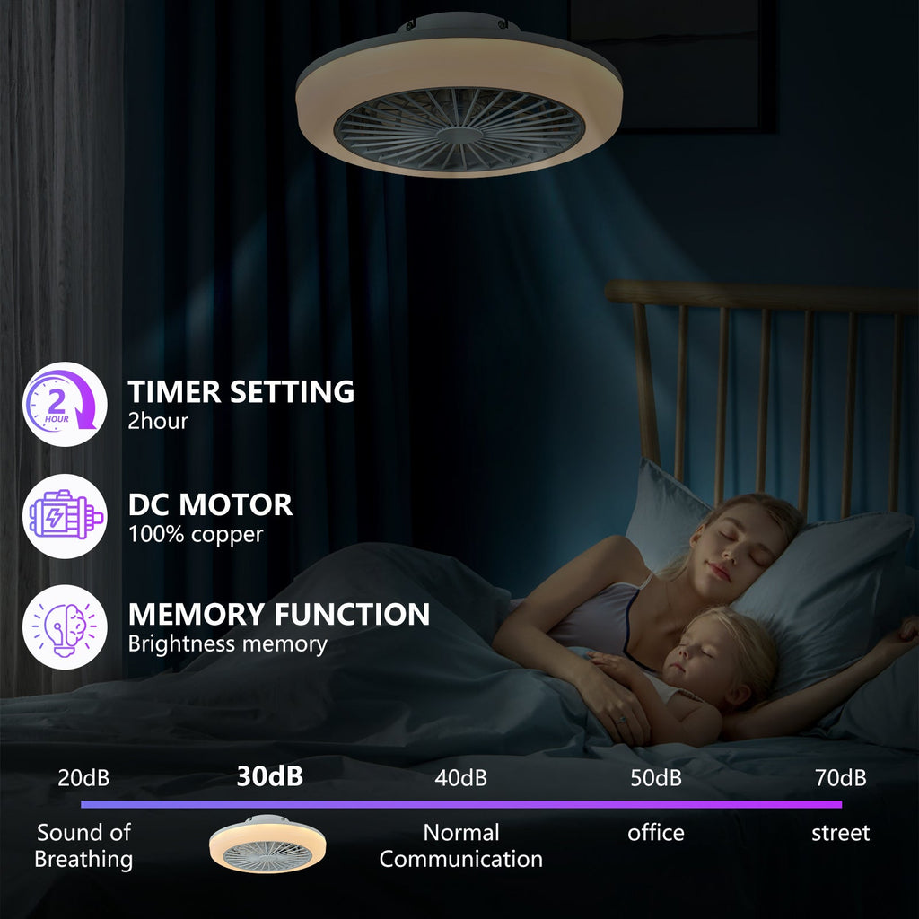 18 Inch Ceiling Fan with RGB Light Remote