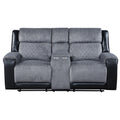 Alicia Grey/black Console Reclining Loveseat