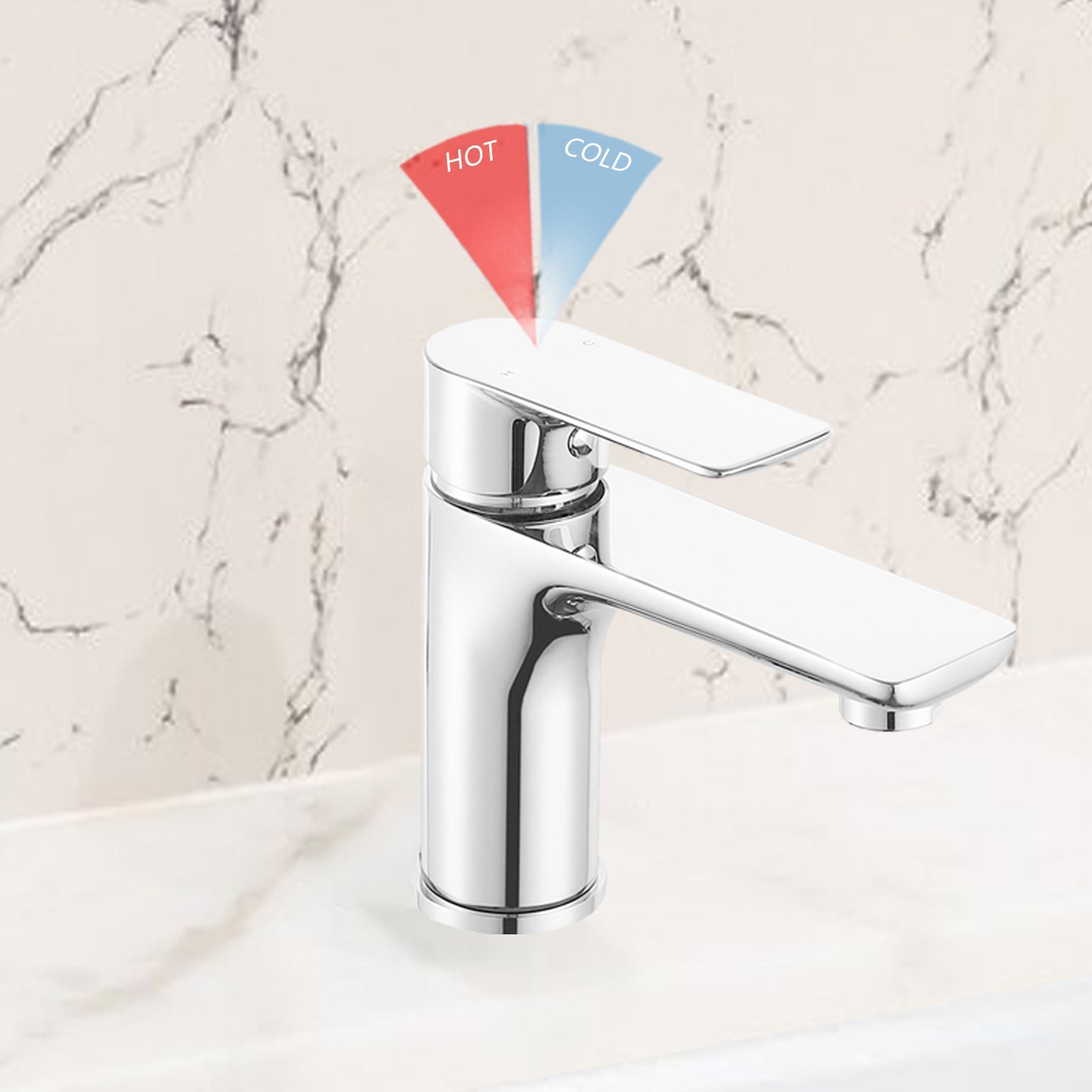 Chrome Single Handle Lavatory Basin Sink Faucet