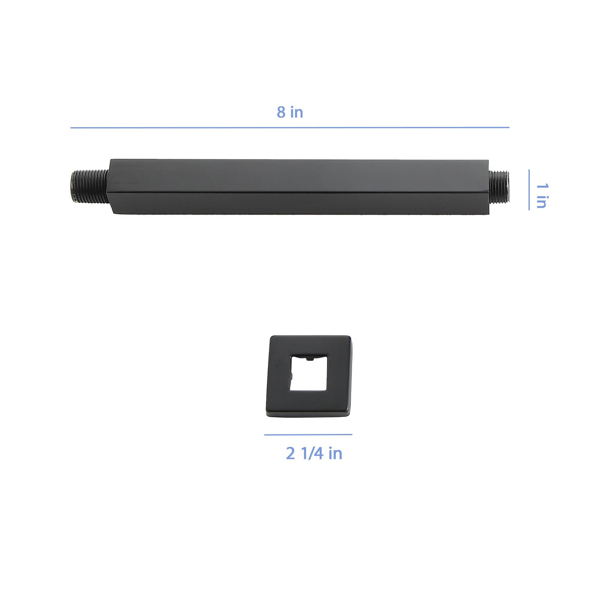 8" Ceiling Mounted Shower Arm With Flange, Matte
