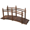 Outsunny 7.5' Fir Wood Garden Bridge Arc Walkway