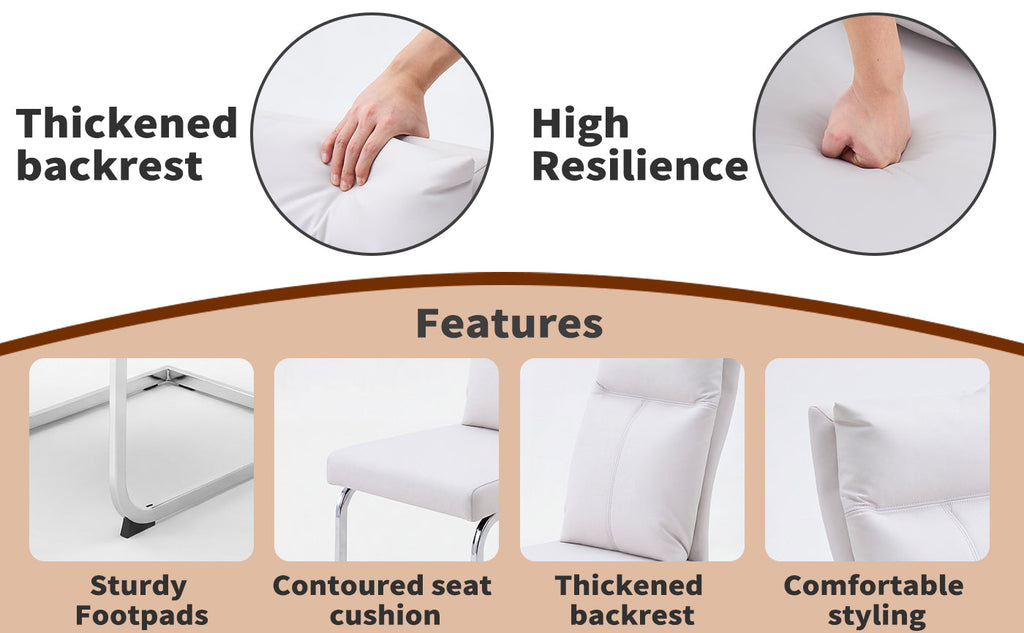 Modern Leather Imitation Dining Chair Set (2 Pieces)