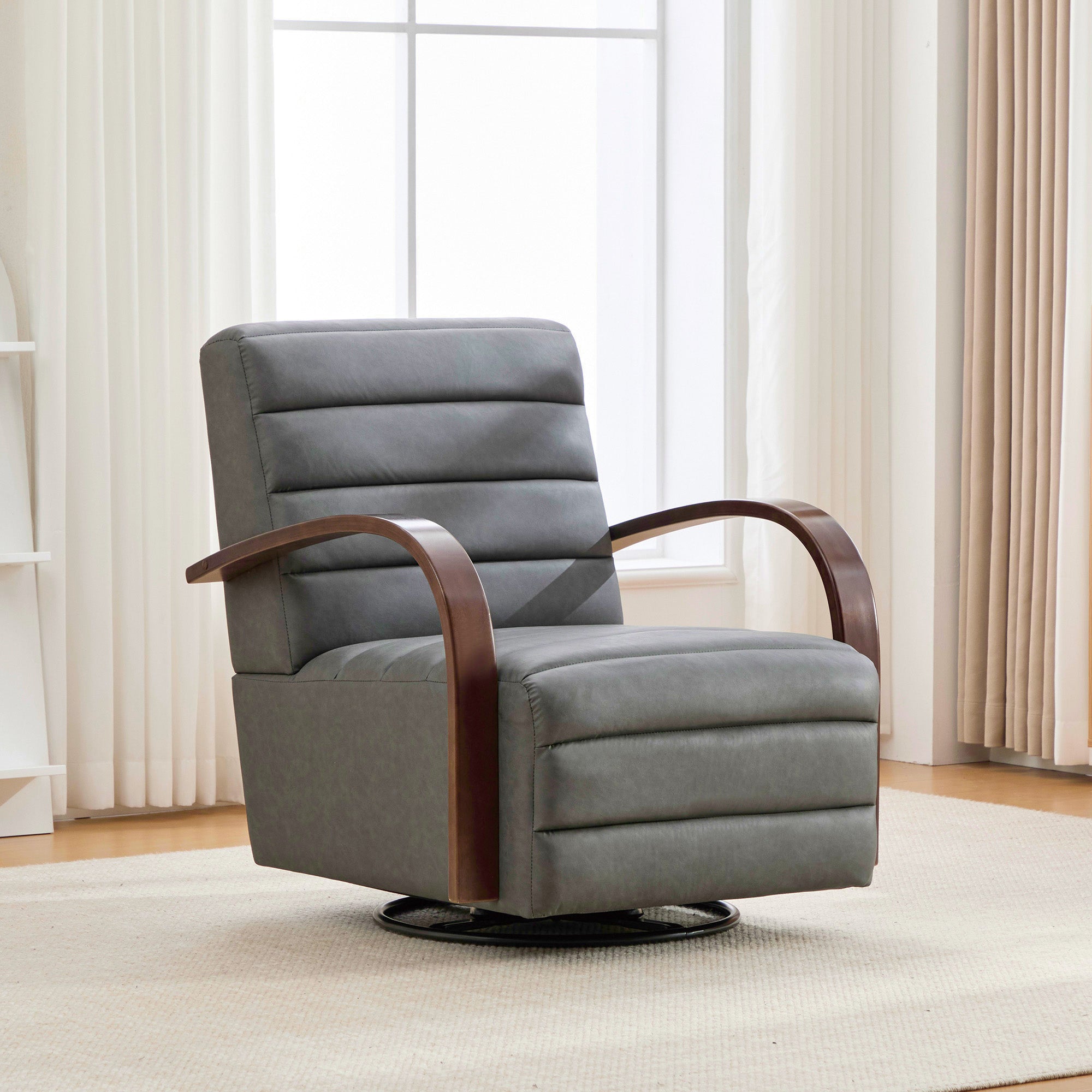 30.7" Modern Upholstered 360° Swivel Accent Chair
