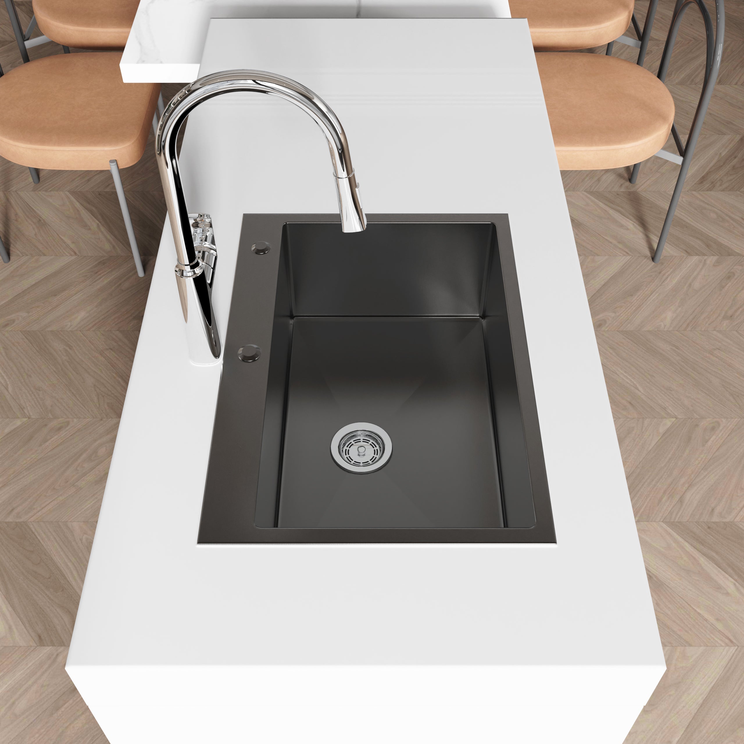 Stainless Steel Kitchen Sink - 27"x19" Single Bowl