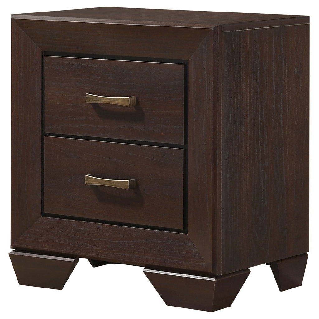 Copper Dark Cocoa 2-Drawer Rectangular Nightstand