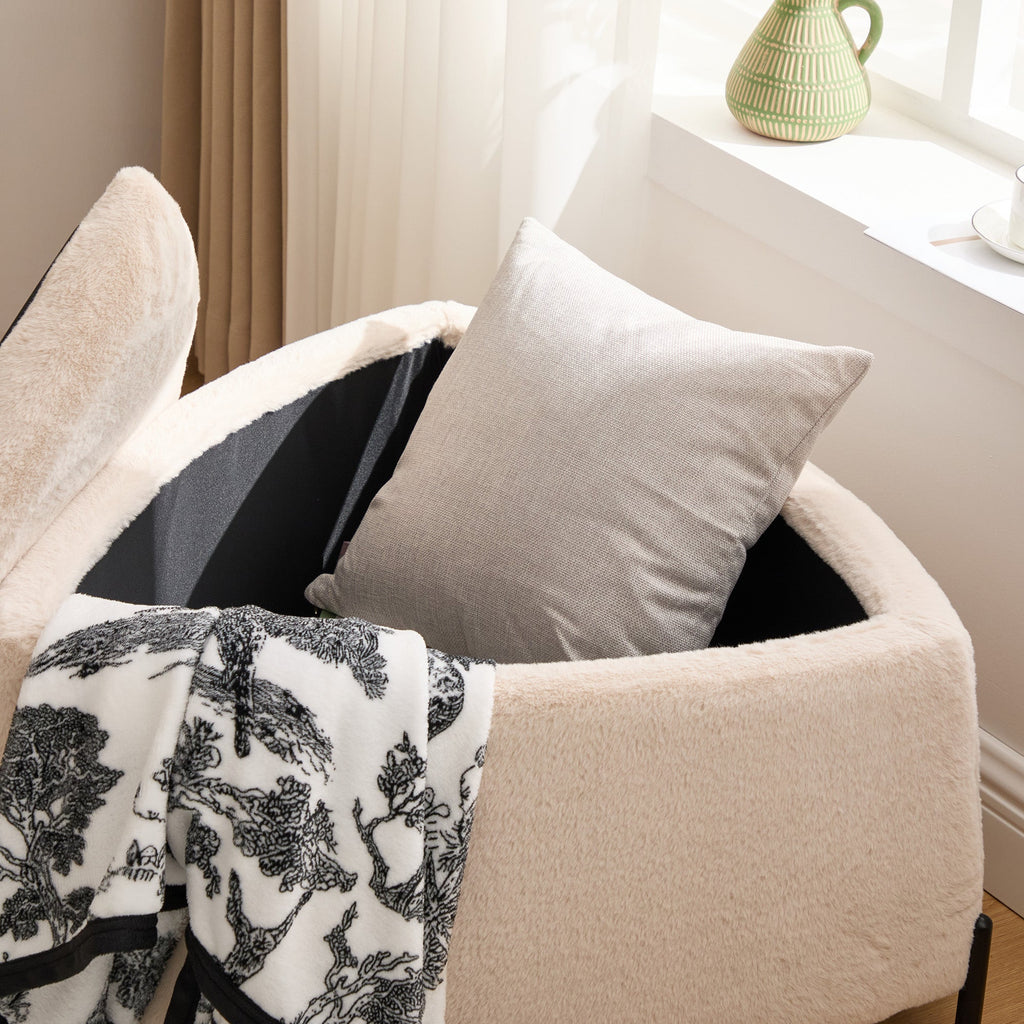29.9" Wide 2-Piece Upholstered Storage Ottoman Set