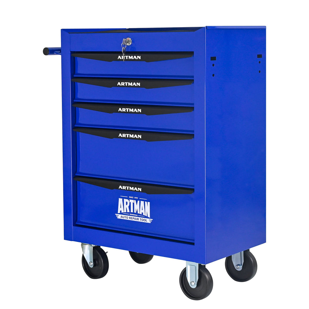 Rolling Metal Tool Chest with 5 Drawers - Purple
