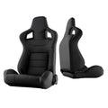 SPYDER Xtune Scs Style Racing Seat Pu (Double Slider) Black/Black Driver Side RST-SCS-01-BK-DR 9933851