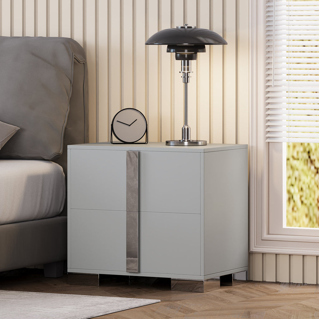 Modern End Table with Drawers
