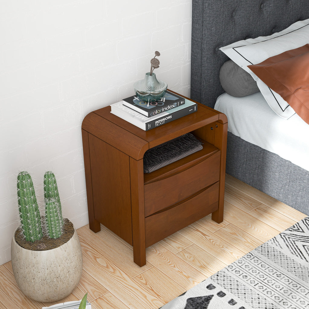 Lionel Mid Century Modern Solid Wood Nightstand