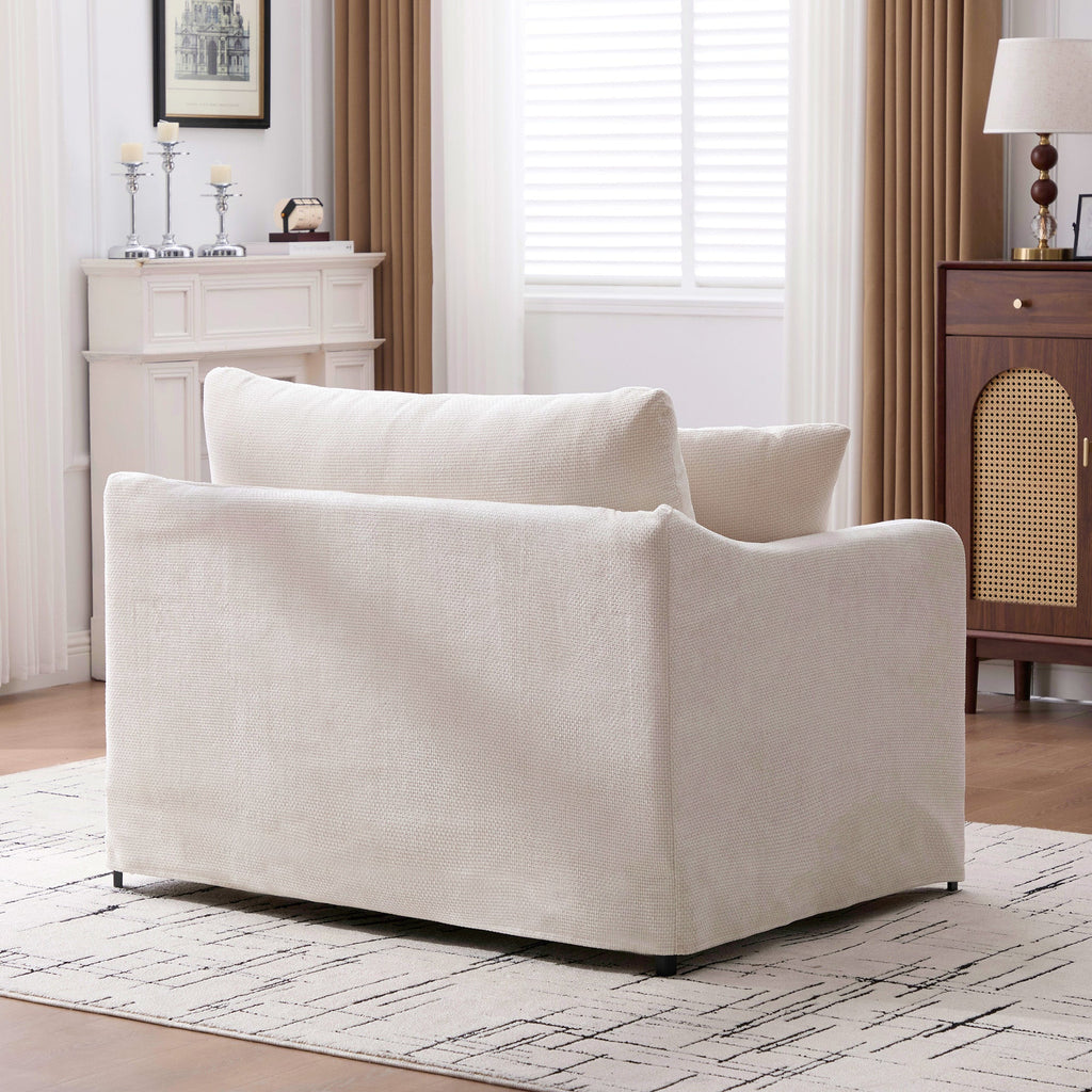 43.9" Wide Modern Upholstered Farmhouse Performance Accent Chair