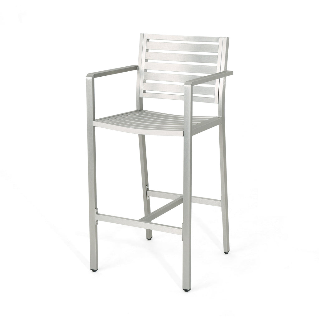 Outdoor 29.50" Barstools with Rust-Proof Aluminum Frame, Set of 2