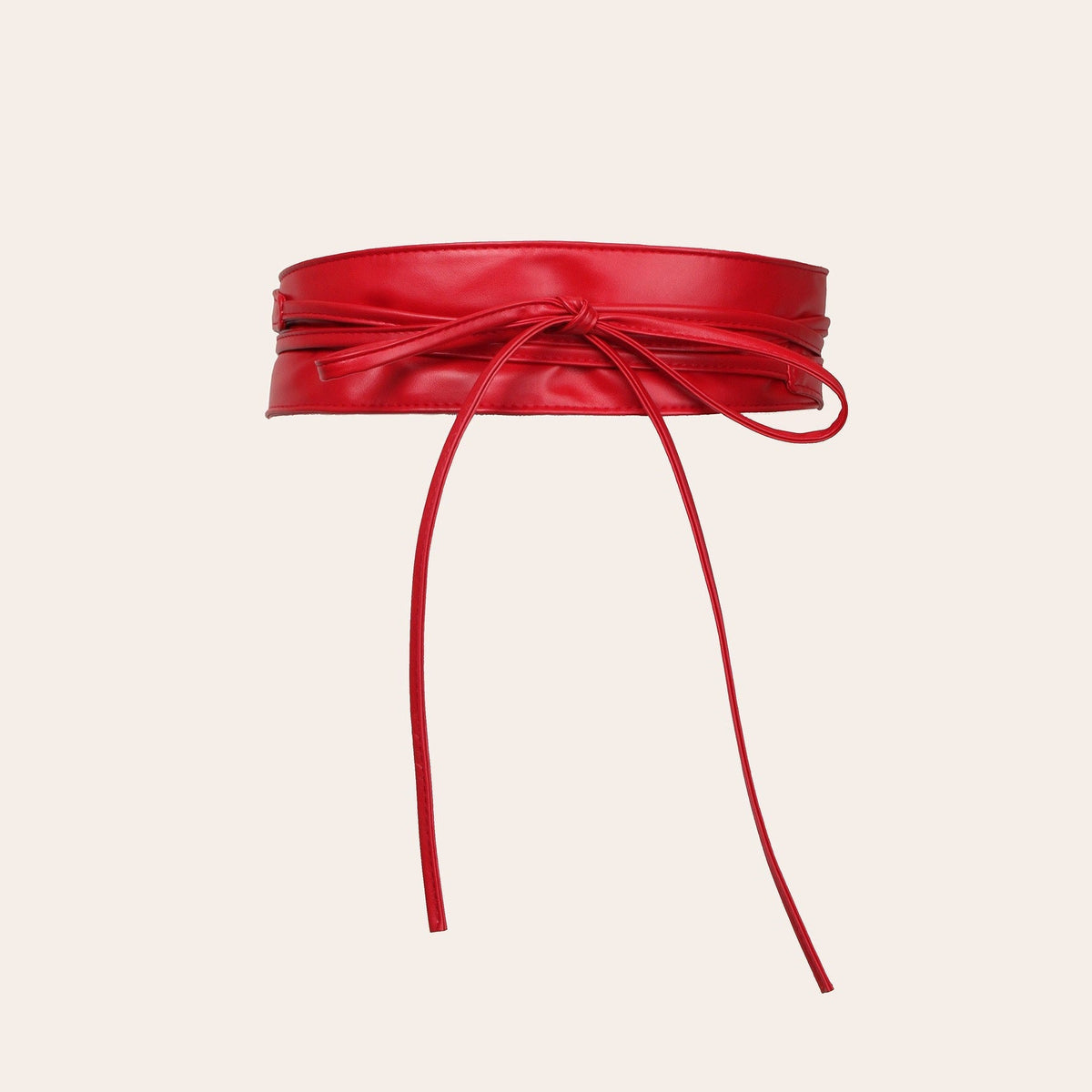 Womens Faux Leather Wide Waist Cincher With Lace-up Bow Detail Belt