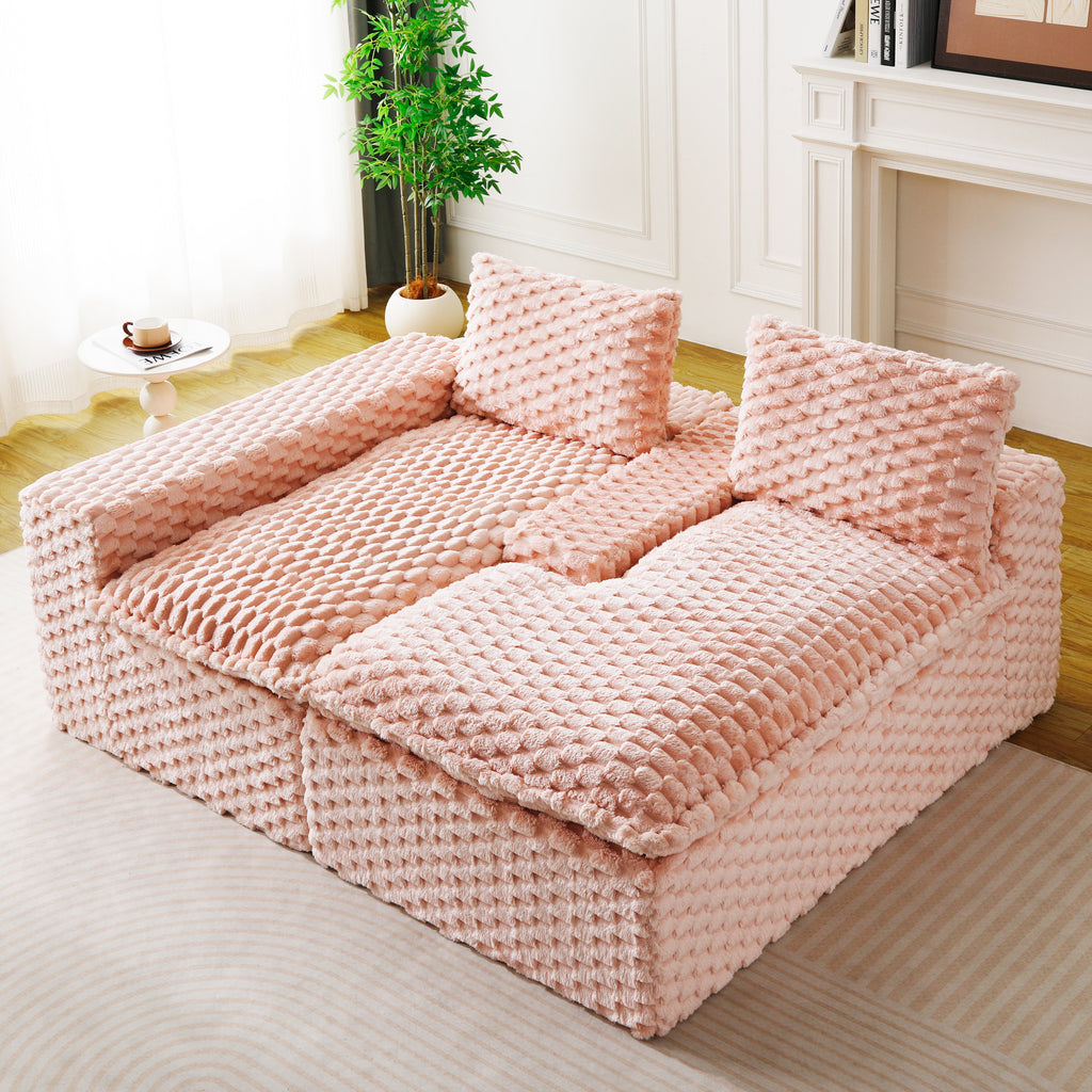 Pink Turtle Velvet Versatile Sofa