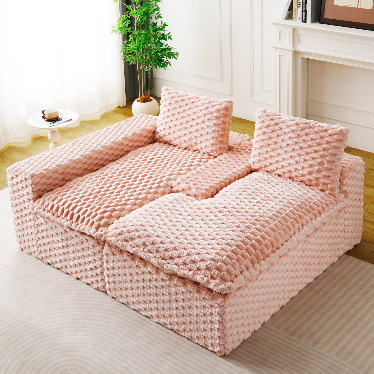 Pink Turtle Velvet Versatile Sofa