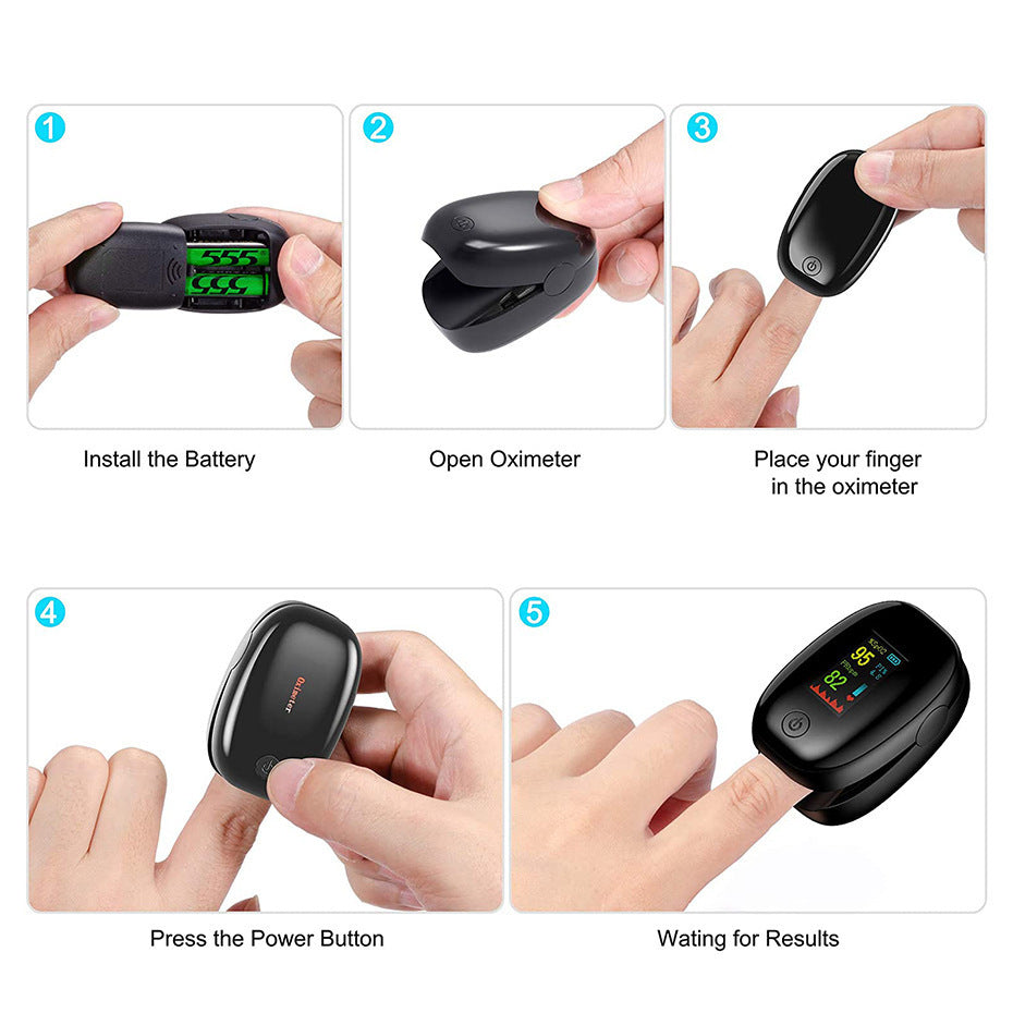 Fingertip Pulse Oximeter - OLED Display Blood Oxygen Saturation & Heart Rate Monitor With Perfusion Index
