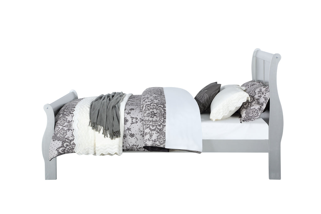 Louis Philippe Platinum Finish Twin Bed