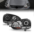 Anzo 2006-2009 Volkswagen Rabbit Projector Headlights w/ Halo Black (CCFL)