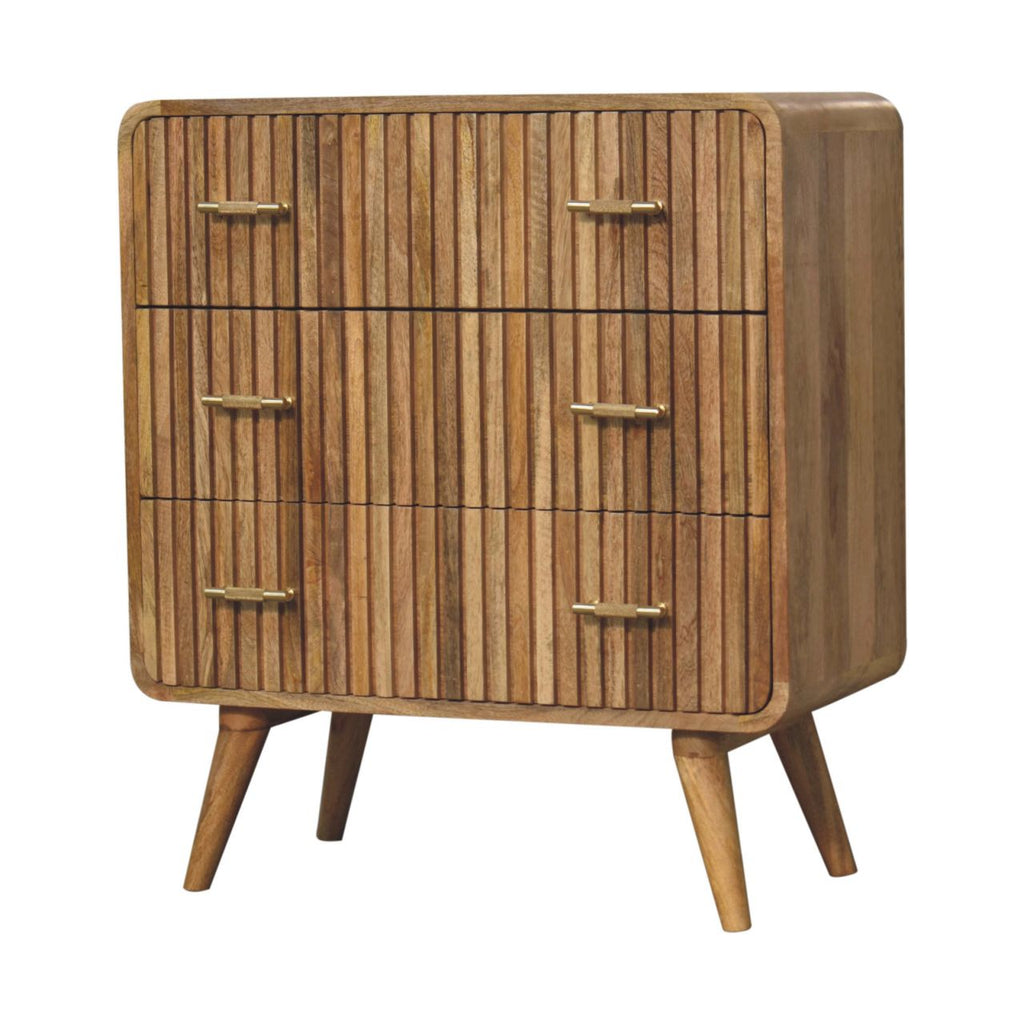 T-bar Ridged Chest, 3-Drawers