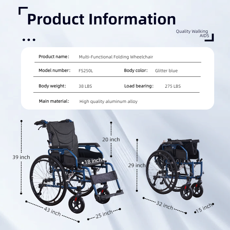 Aluminium Multi-Functional Manual Wheelchair