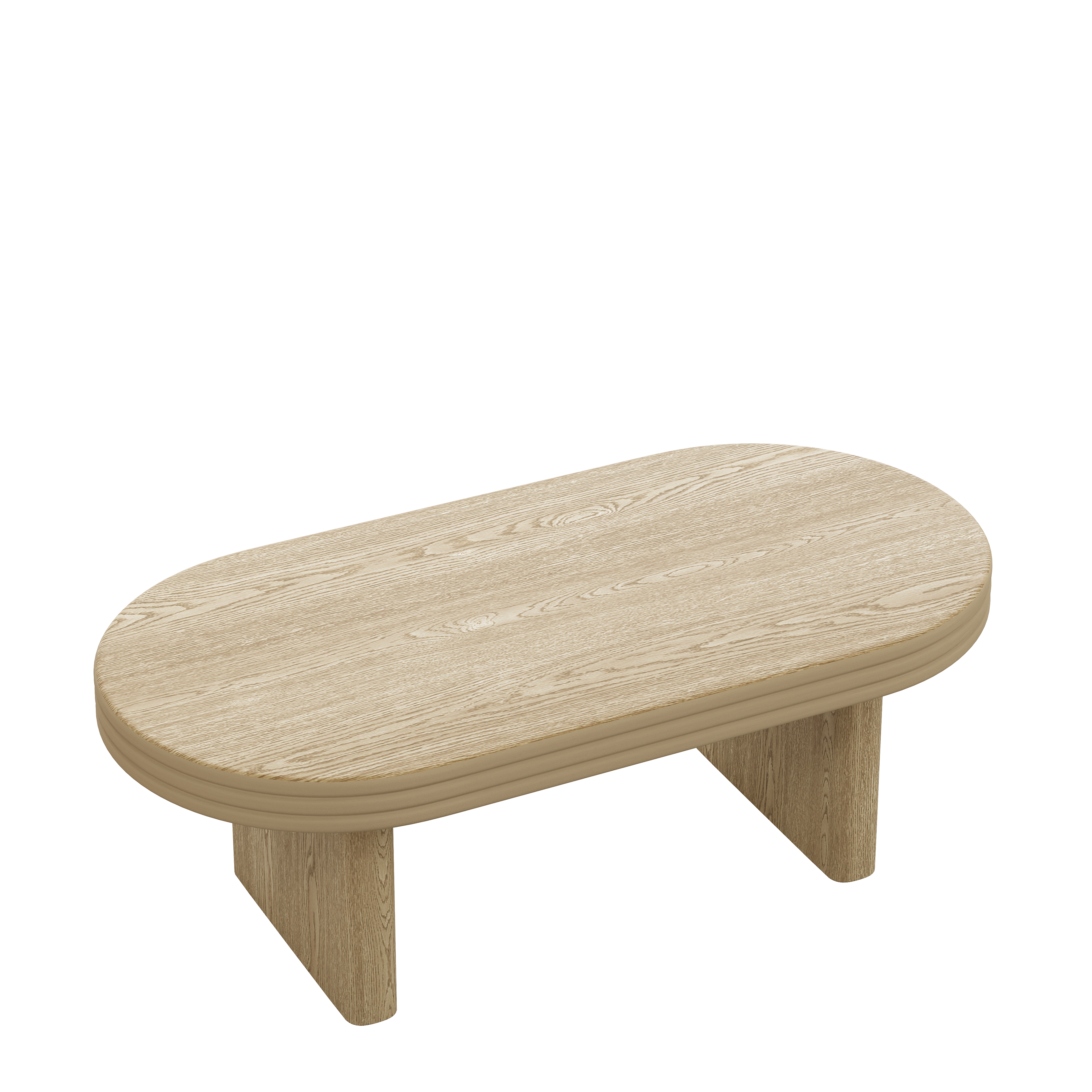 Mid Century Modern Oval Fluted Coffee Table