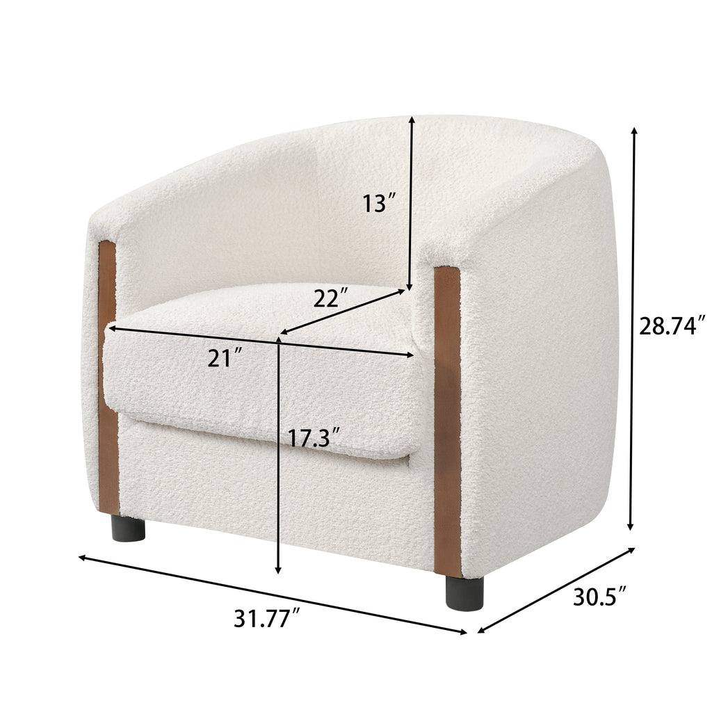 31.8" Modern Curved Barrel Accent Chair