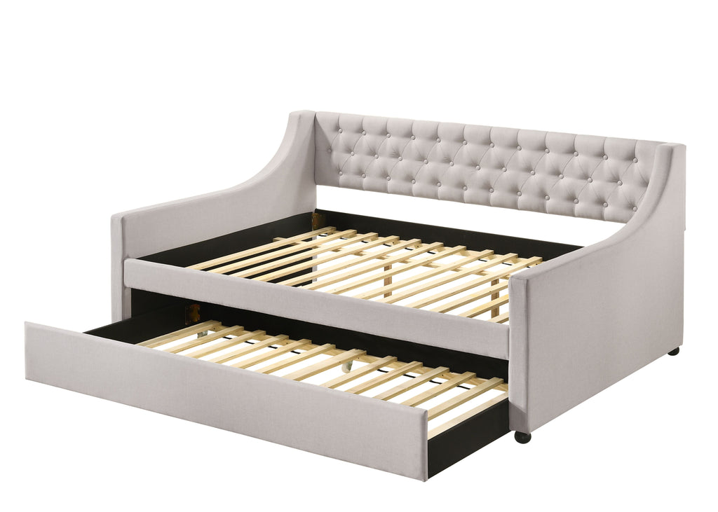 Lianna Fog Fabric Full Daybed & Twin Trundle