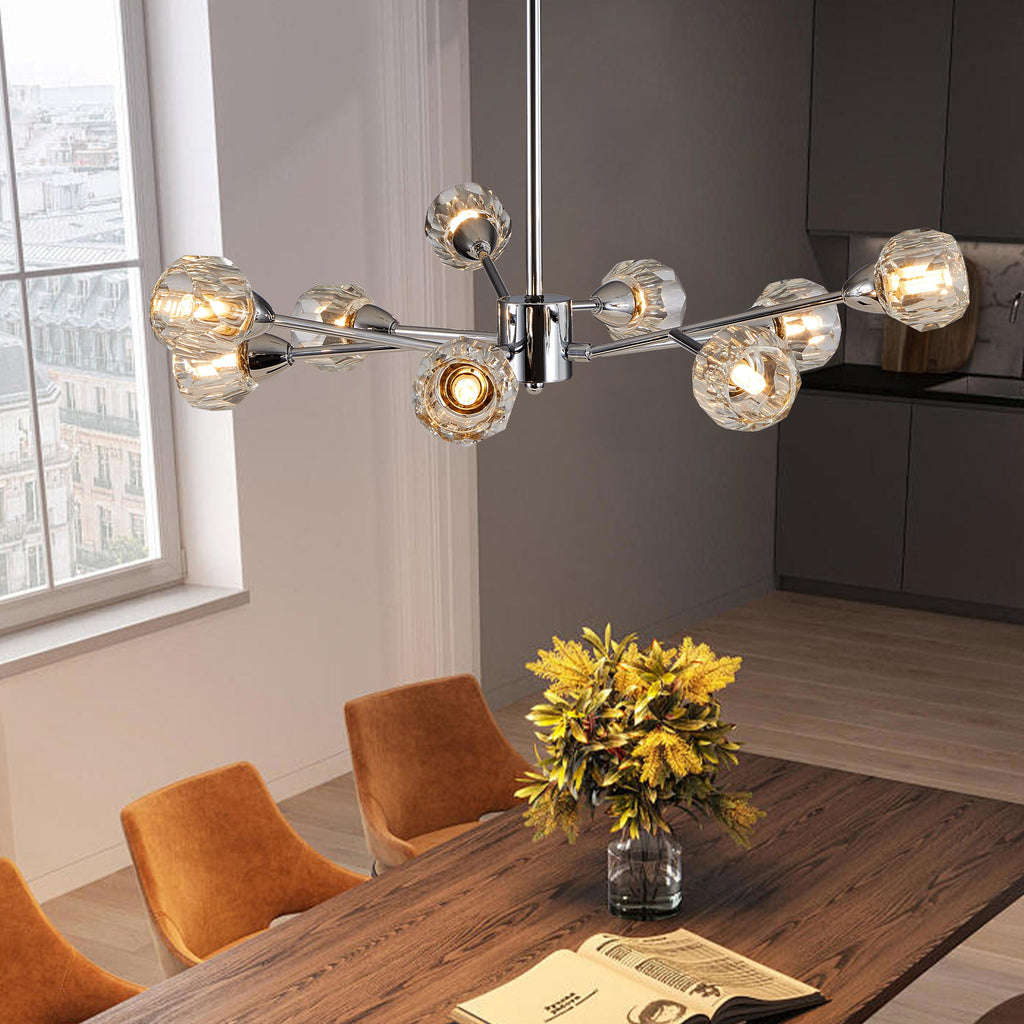 28" Modern Crystal Chandeliers with 9 Lights