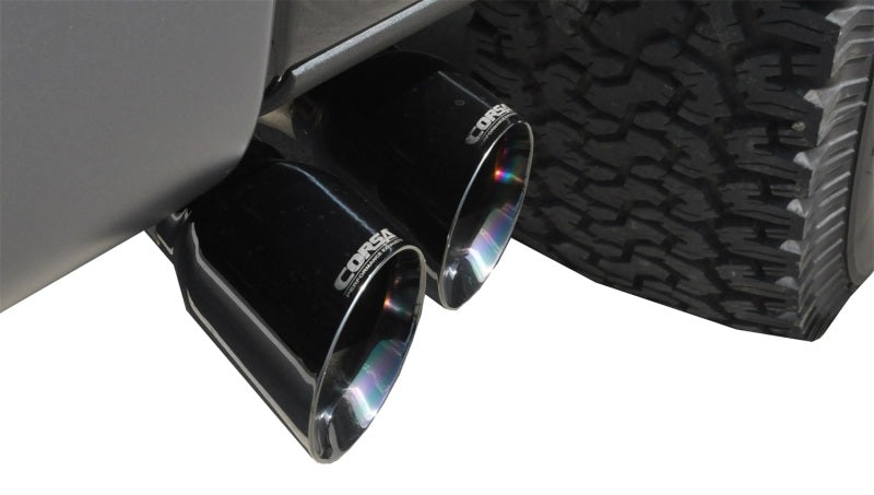 Corsa Performance 11-14 Ford F-150 Raptor 6.2L V8 133in Wheelbase Black Xtreme Cat-Back