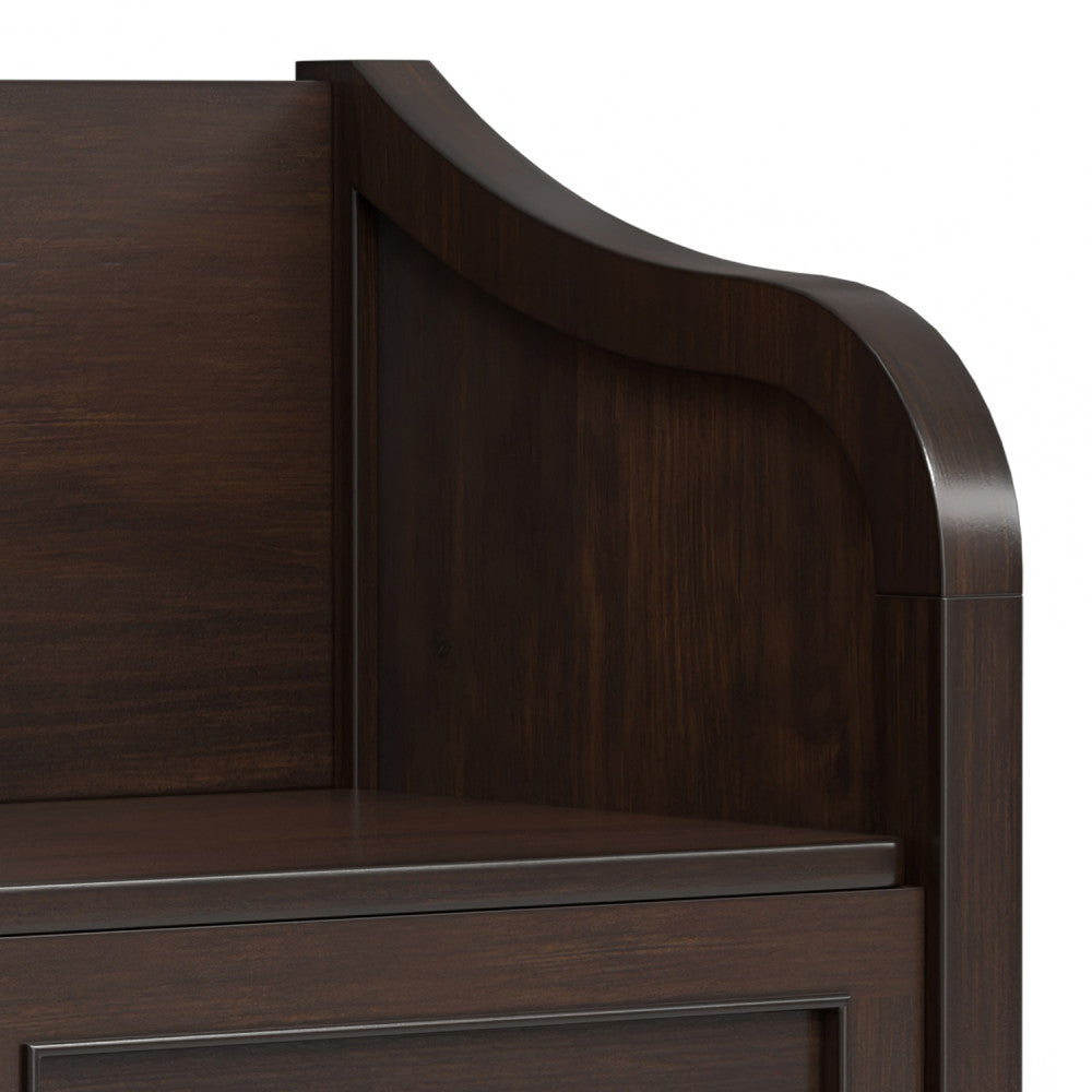 Connaught Solid Wood Entryway Storage Bench with Shelf