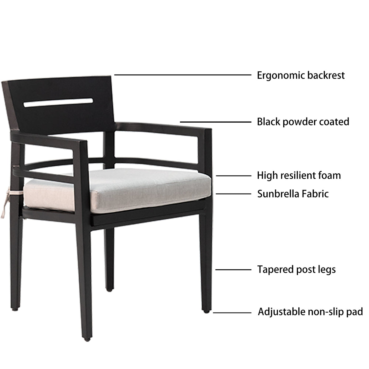 7-Piece Outdoor Patio Aluminum Furniture Dining Set