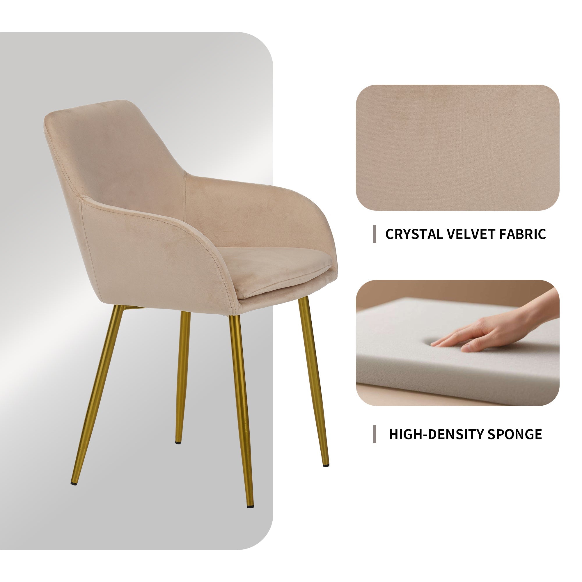 Velvet Dining Chair Set - 2 Pieces