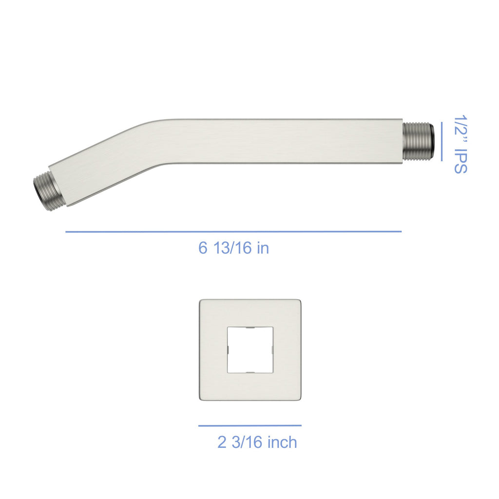 Brushed Nickel Shower Arm with Flange