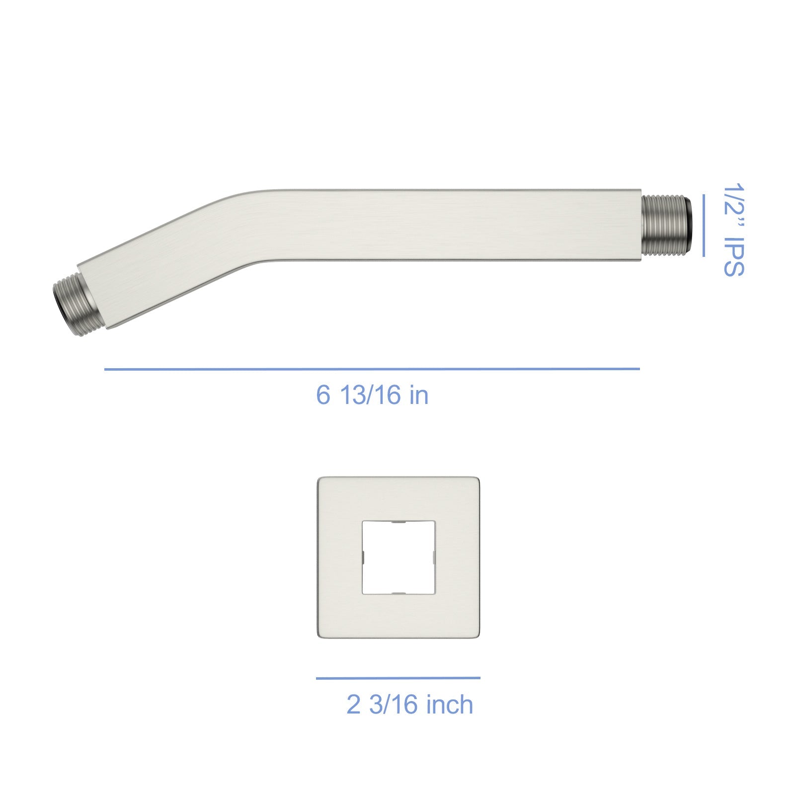 Brushed Nickel Shower Arm with Flange